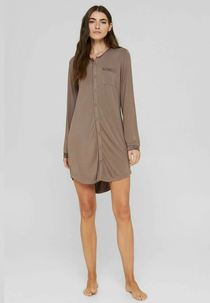 Esprit NACHT LENZING™ ECOVERO™ - Nightie - Taupe 2 Esprit NACHT LENZING™ ECOVERO™ - Nightie - Taupe - Image 2