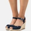 Esprit WEDGE - High Heeled Sandals - Navy