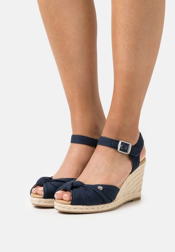 Esprit WEDGE - High Heeled Sandals - Navy