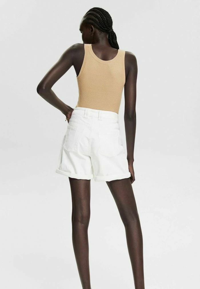 Esprit MIT DESTROYED-EFFEKT - Denim Shorts - Off White - Image 3