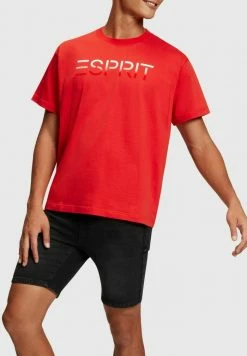 Esprit MIT BEFLOCKTEM LOGO-AUFNÄHER - Print T-shirt - Red