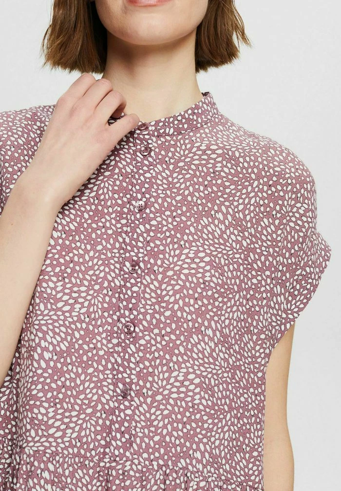 Esprit GEMUSTERTES MINI MIT KNOPFLEISTE - Shirt Dress - Mauve - Image 4