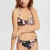 Esprit MIT PAISLEY - Bikini Top - Black/pink