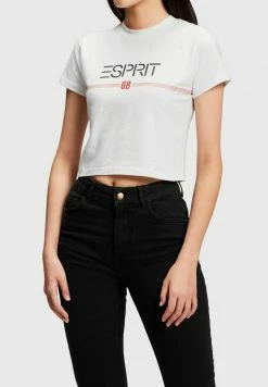 Esprit CROPPED - Print T-shirt - White