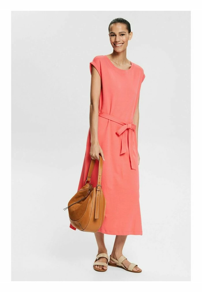 Esprit PIMA DRESS - Jersey Dress - Coral Red - Image 2