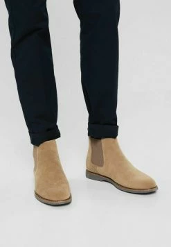 Esprit CHELSEA BOOTS IN RAULEDEROPTIK - Classic Ankle Boots - Sand