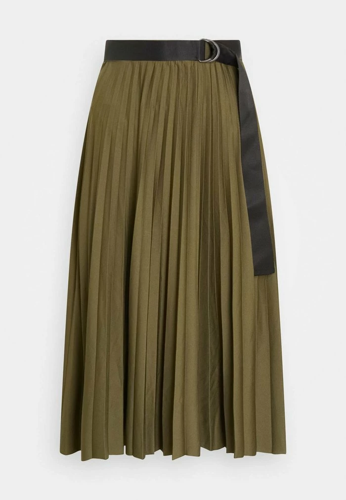 Esprit SKIRT SOLID - Pleated Skirt - Dark Khaki - Image 4