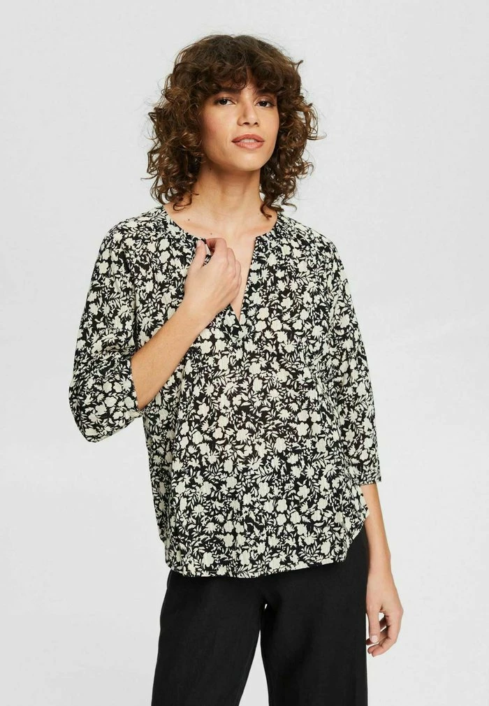 Esprit GEMUSTERTE MIT 3/4 ÄRMELN - Blouse - Black - Image 9
