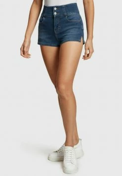 Esprit STRETCH HIGH-RISE - Denim Shorts - Blue Medium Washed