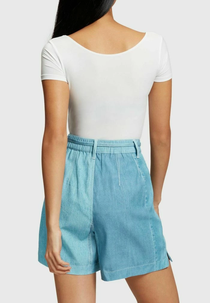 Esprit MIT ALLOVER DENIM PRINT - Denim Shorts - Blue Medium Washed New - Image 2