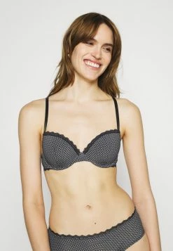 Esprit FEMININE MICRO PRINT CLASSIC PADDED BRA - Underwired Bra - Black