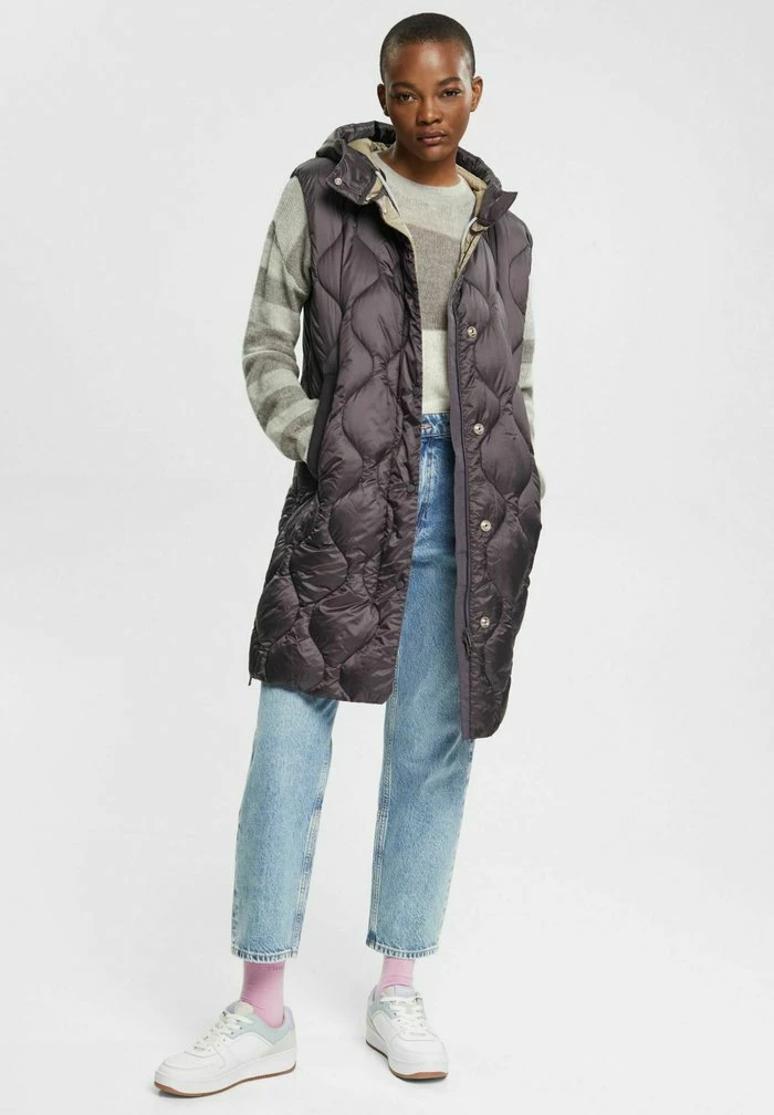 Esprit OUTDOOR WOVEN - Waistcoat - Anthracite - Image 2