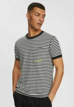 Esprit MIT STREIFEN - Print T-shirt - Black