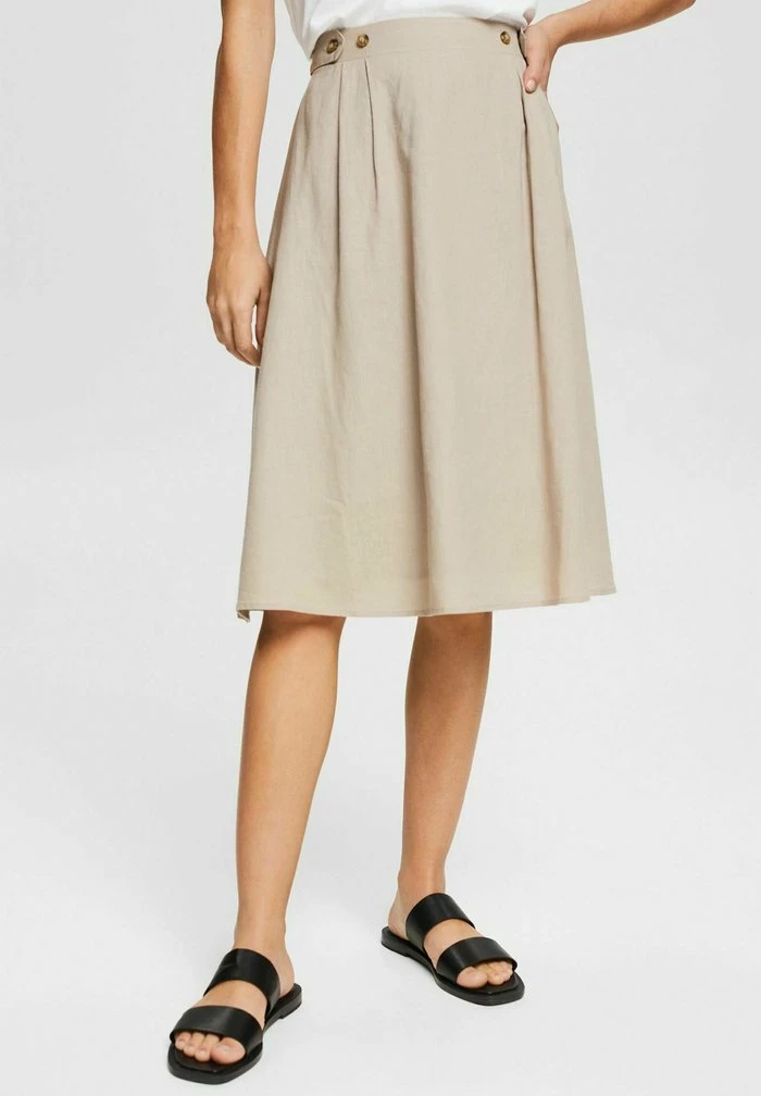 Esprit Pleated Skirt - Light Taupe