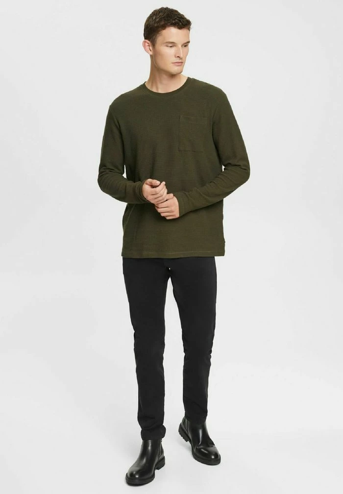Esprit REGULAR FIT - Long Sleeved Top - Dark Khaki - Image 2