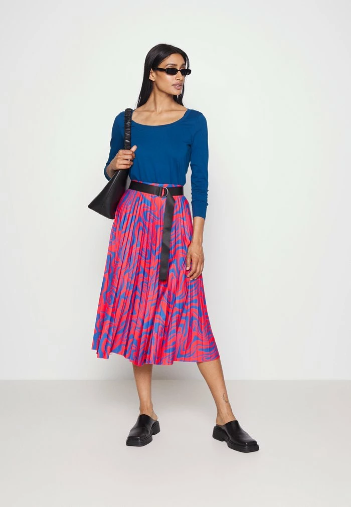 Esprit Pleated Skirt - Red - Image 2