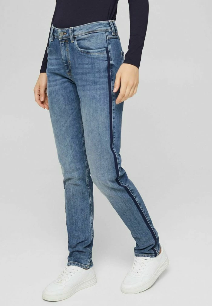 Esprit HR SLIM TAPE - Slim Fit Jeans - Blue Medium Washed