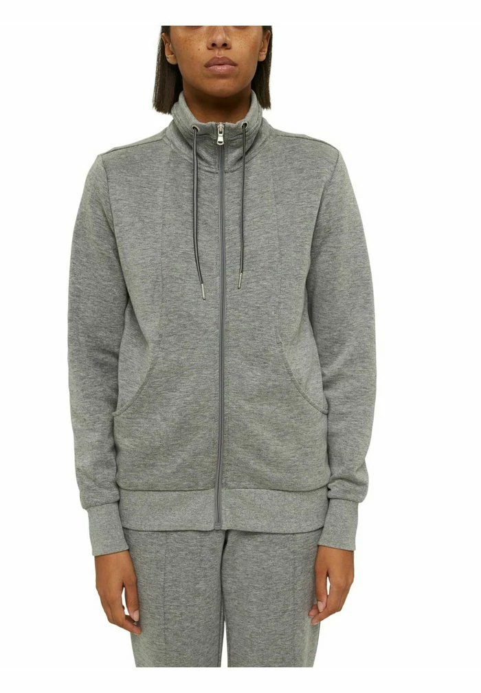 Esprit Zip-up Sweatshirt - Medium Grey
