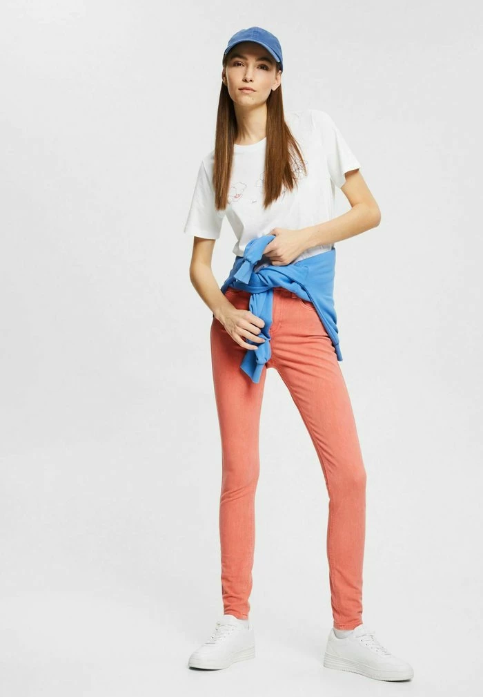 Esprit HIGH RISE - Slim Fit Jeans - Coral - Image 2