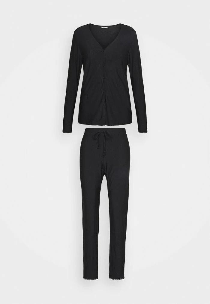 Esprit SOFT STRIPES LONGSLEEVE LONG PANTS - Pyjamas - Black - Image 6