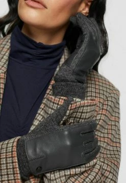 Esprit MIT LEDERBESATZ - Gloves - Anthracite