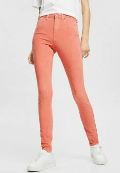 Esprit HIGH RISE - Slim Fit Jeans - Coral
