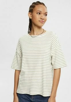 Esprit MIT STREIFENMUSTER - Print T-shirt - Off White
