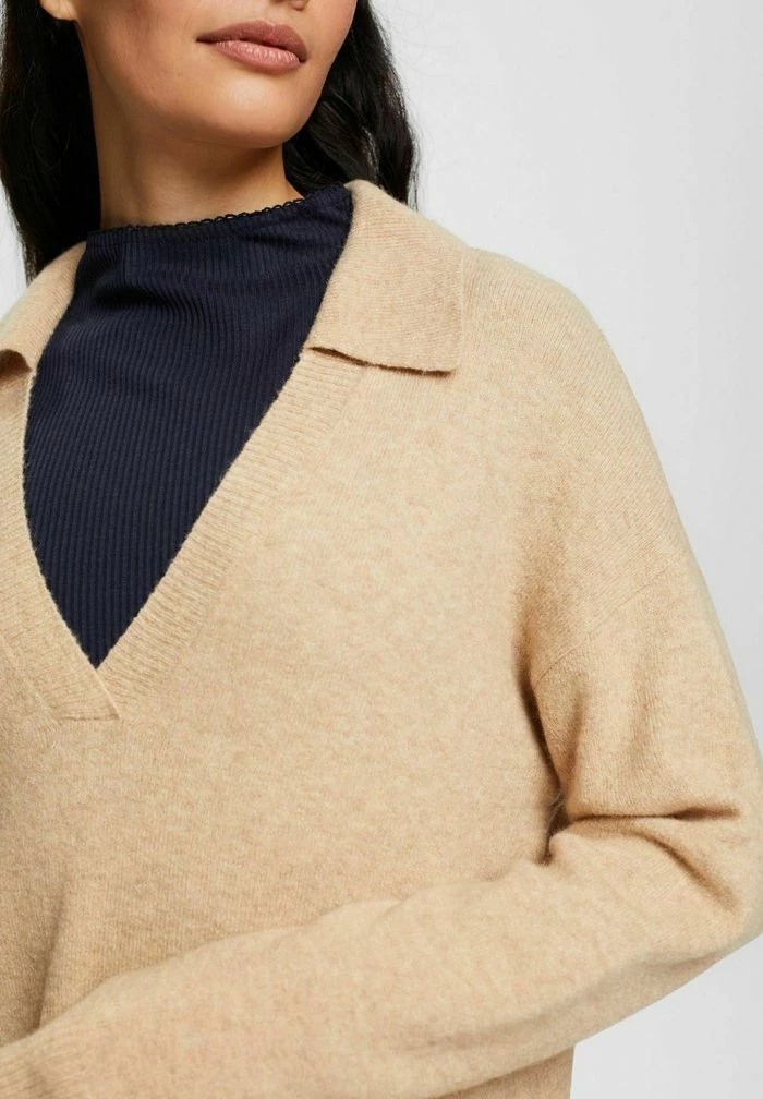 Esprit DEEP POLO - Jumper - New Cream Beige - Image 4