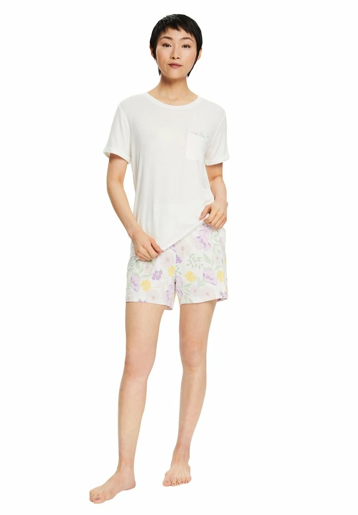 Esprit SEASONAL PRINT SHORT SET - Pyjamas - Off White