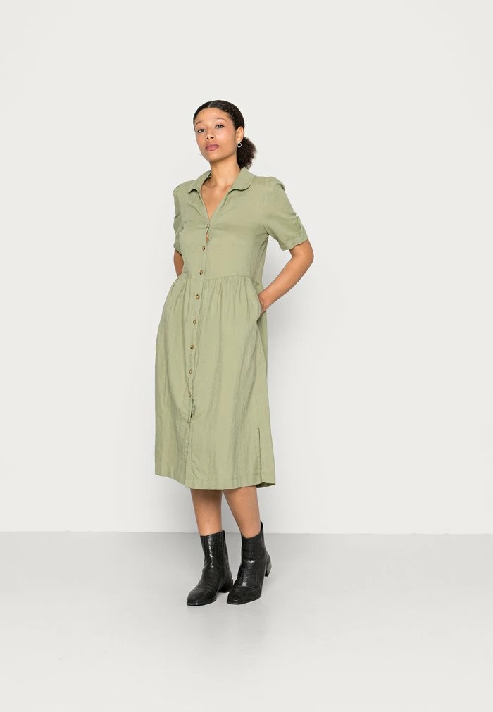 Esprit DRESSES LIGHT WOVEN - Shirt Dress - Light Khaki