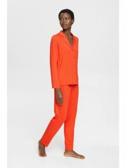 Esprit LONG SLEEVE SET - Pyjama Set - Red Orange
