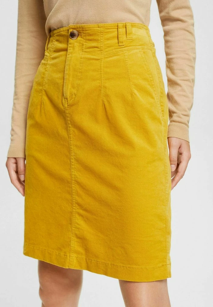 Esprit STRAIGHT SKIRT - Mini Skirt - Dusty Yellow - Image 5