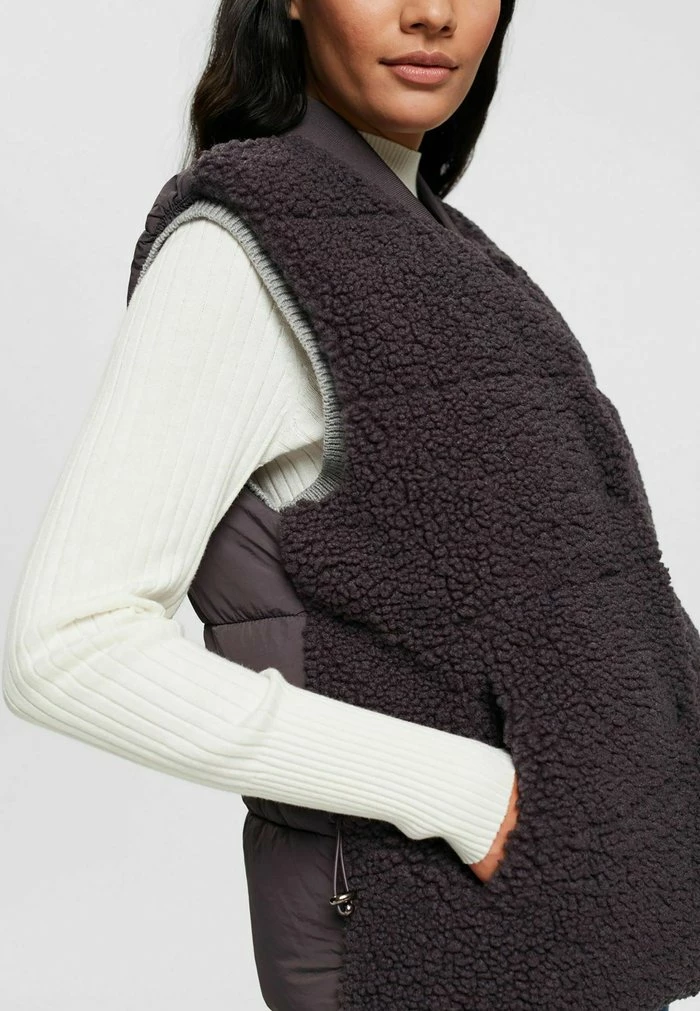 Esprit WOVEN - Waistcoat - Anthracite - Image 4