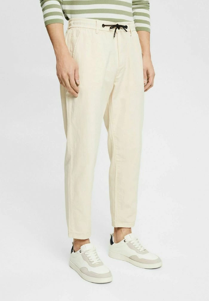 Esprit MIT KORDELZUGBUND - Trousers - Cream Beige