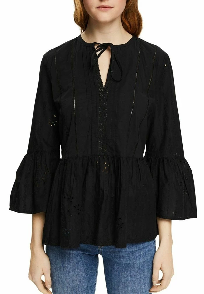 Esprit MIT LOCHSPITZE - Blouse - Black - Image 6
