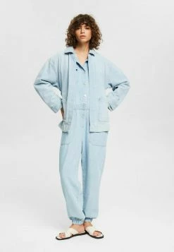 Esprit MIT BINDEGÜRTEL - Denim Jacket - Blue Light Wash