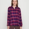 Esprit CHECK BLOUSE - Button-down Blouse - Navy