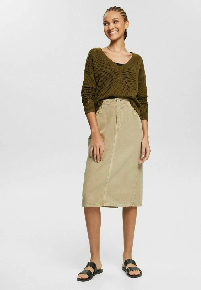 Esprit Denim Skirt - Pale Khaki - Image 2