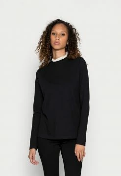 Esprit LACE COLLAR - Long Sleeved Top - Black