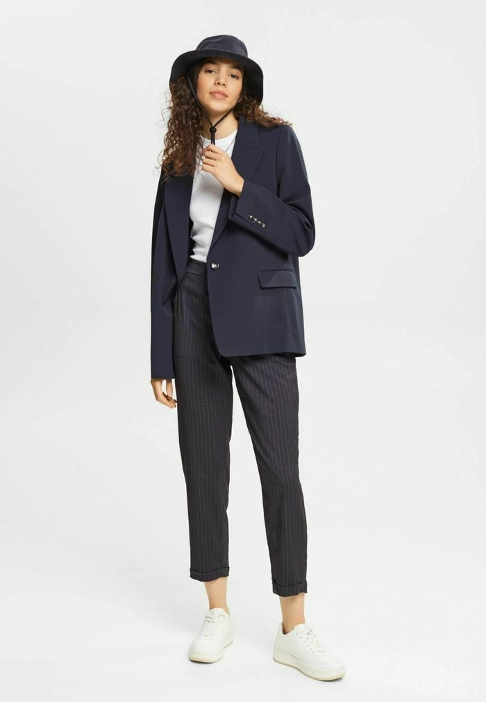 Esprit MIT NADELSTREIFEN - Trousers - Navy - Image 2