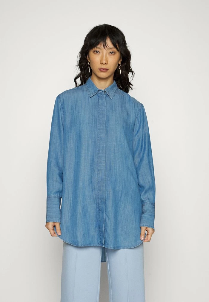Esprit BLOUSE - Button-down Blouse - Blue Medium Wash