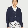 Esprit V NECK CARDIGAN - Cardigan - Navy
