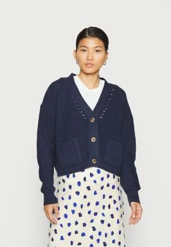 Esprit V NECK CARDIGAN - Cardigan - Navy