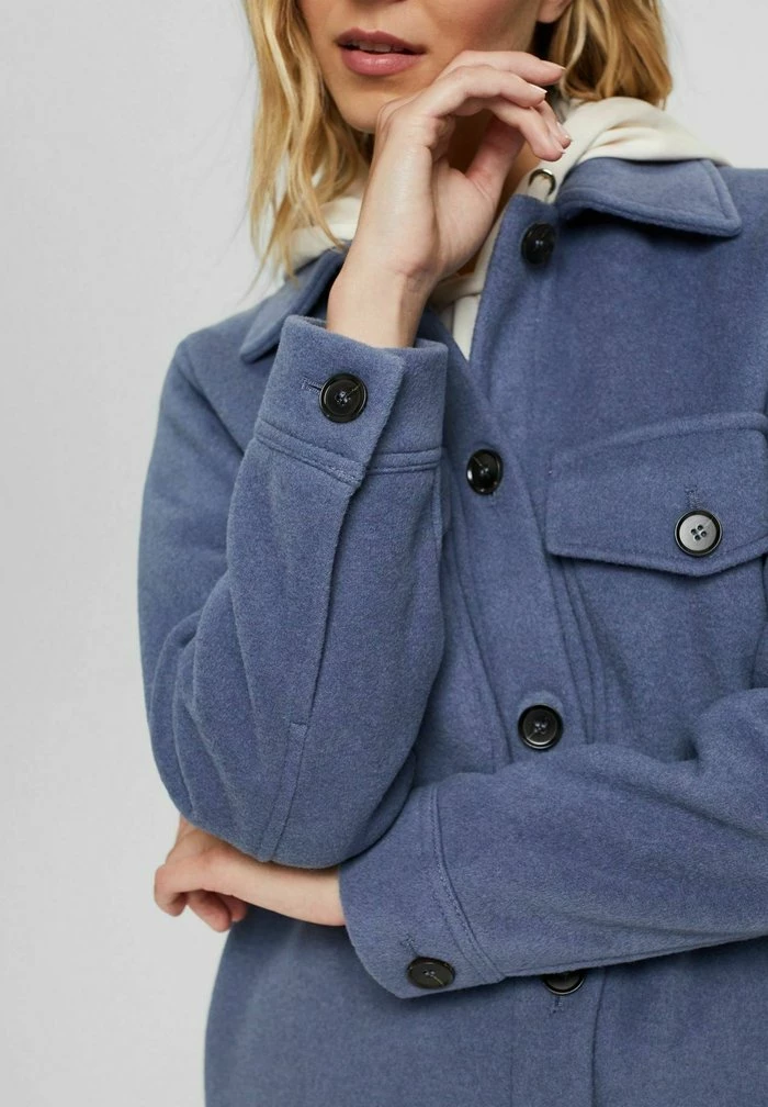 Esprit Classic Coat - Grey Blue - Image 5
