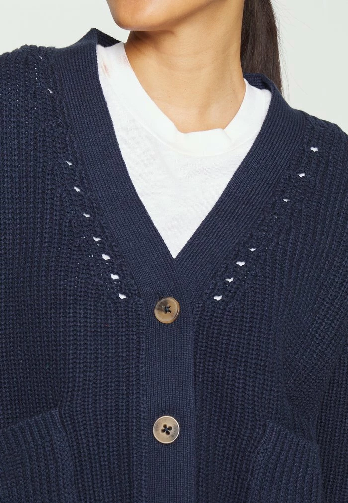 Esprit V NECK CARDIGAN - Cardigan - Navy - Image 6