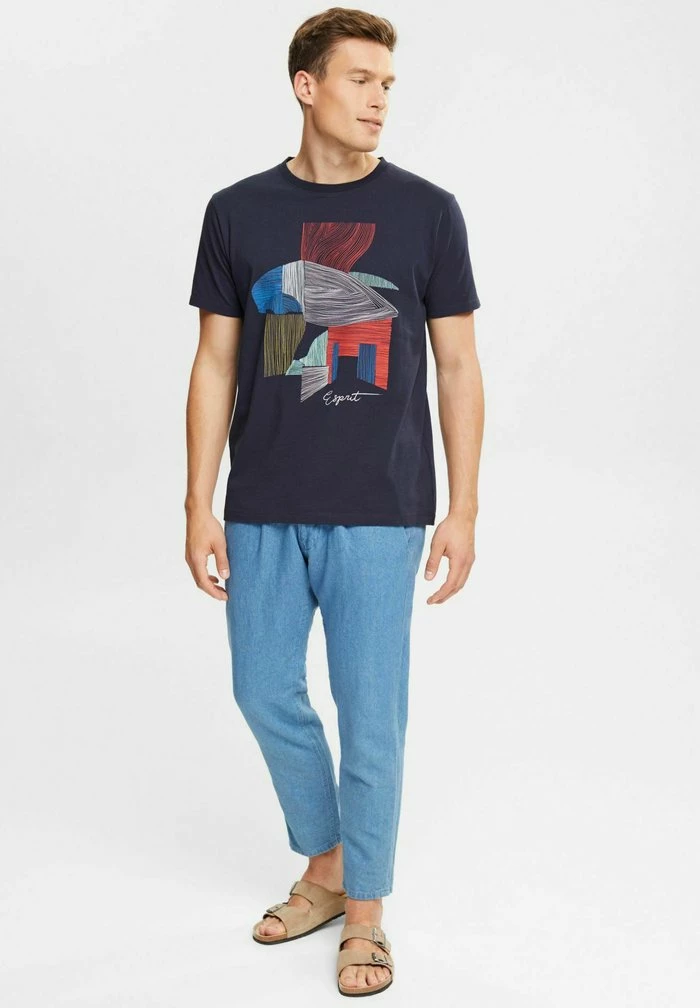 Esprit Print T-shirt - Navy - Image 2