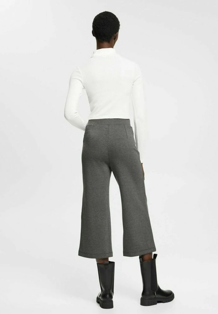 Esprit CROPPED MIT WEITEM BEIN - Trousers - Gunmetal - Image 3