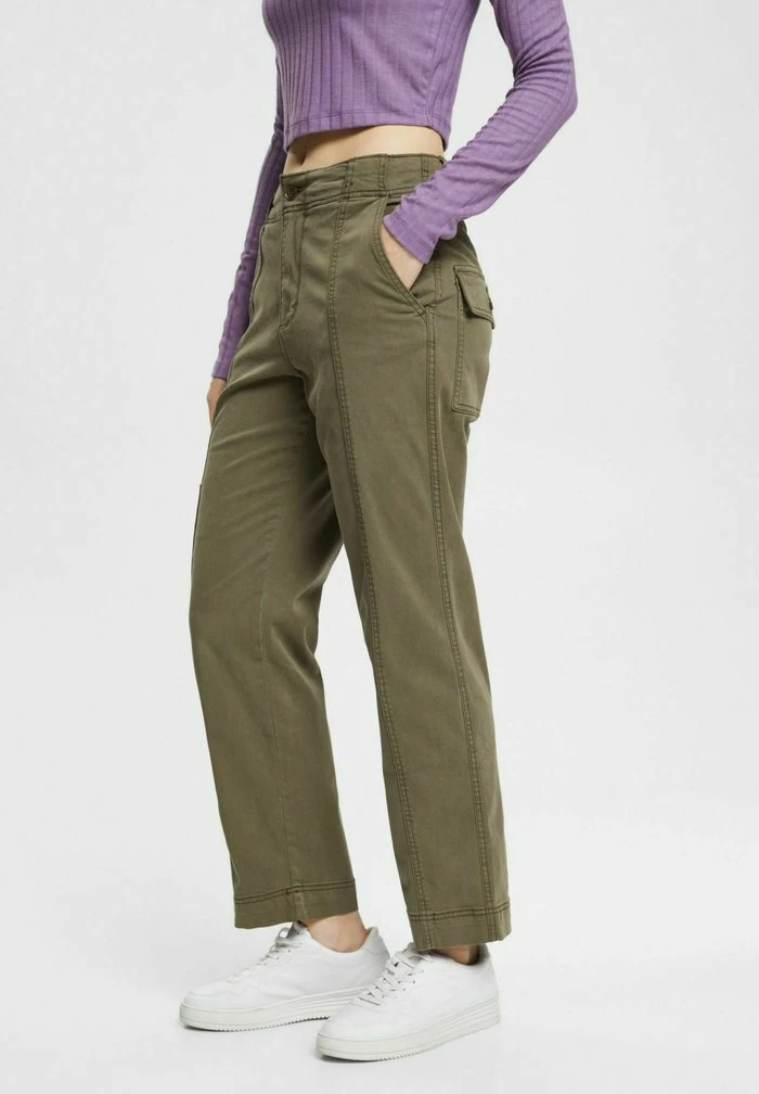 Esprit Trousers - Dark Khaki - Image 3