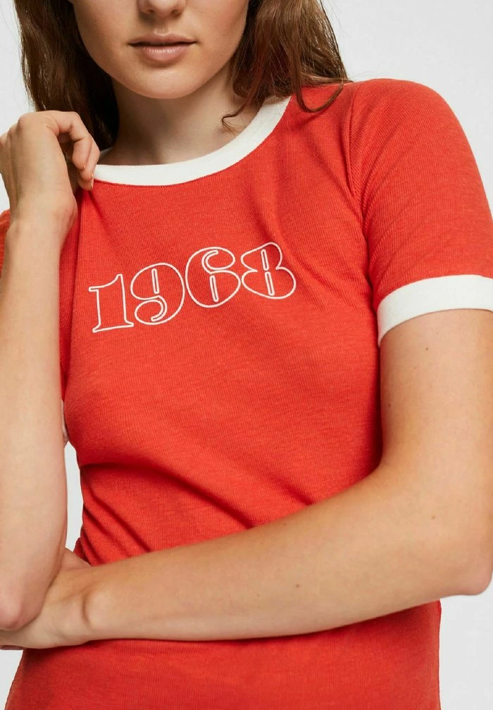 Esprit Print T-shirt - Orange Red - Image 6