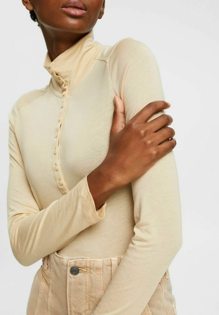 Esprit Long Sleeved Top - Cream Beige - Image 4
